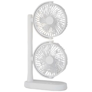 apex Innovation 360度雙向USB桌上型旋風扇 雙倍風力 低噪音 內置電池 無線移動, 白色