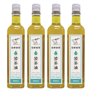 Well Life 悅生活 極鮮 100% 台灣小農冷壓苦茶油王 Set 4瓶, Extra Virgin, 100% Vegan, 500ml