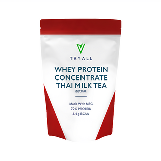 TRYALL 濃縮乳清蛋白粉 泰式奶茶, 每份含3.4公克BCAAs, 支鏈胺基酸黃金比例, 單純無添加, 500g, 1包