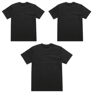 BASE ALPHA ESSENTIALS 中性款素色圓領短袖T恤 3件組, XL, 黑色