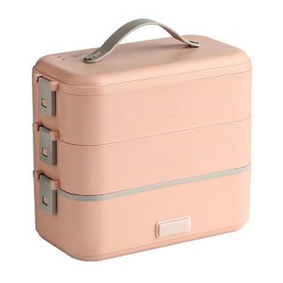 RW 多功能電便當盒 3層, 粉色, 1個