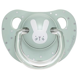 Suavinex 蘇維妮 Hygge矽膠奶嘴 拇指型安撫奶嘴, 18個月以上, Rabbit Mint, 1個