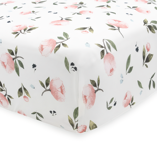 little unicorn 絲柔超彈床包 竹纖維, 水彩玫瑰, 1個