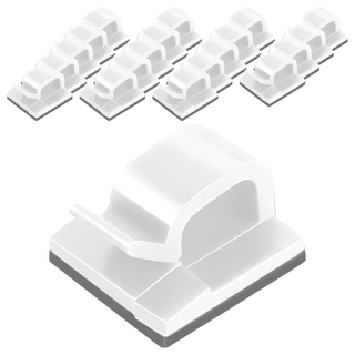 小麥購物 線材固定器 E063 方形, 20個, 白色