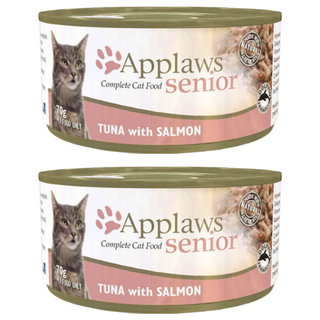 Applaws 主食貓罐 熟齡貓 鮪魚鮭魚, 70g, 全天然, 2罐