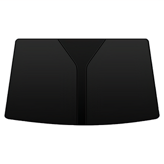 車用即開即收前窗防曬降溫遮陽擋 附收納袋, 黑色 + 銀色, 1組