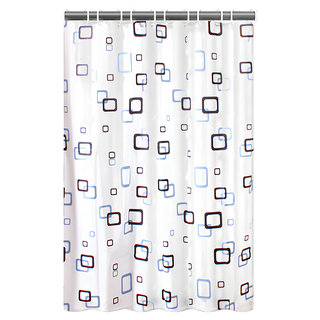 浴簾 小藍格 PVC 防水浴簾 乾濕分離, 200 x 150cm, 1個