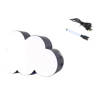 手寫留言燈箱 雲朵 塑膠 電子元件 需3顆3號電池 OR 插USB, 30 x 18.5 x 5cm, 1組