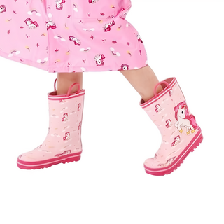 愛北鼻 兒童雨鞋 粉獨角獸 手提, 150mm