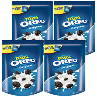 OREO 奧利奧 迷你夾心餅乾 分享包 香草口味 8包入, 163.2g, 4袋