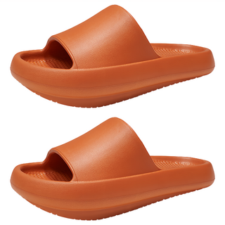 bebehome 優調前高後低厚底負跟船型涼拖鞋 35~36, 落日橙, 230mm