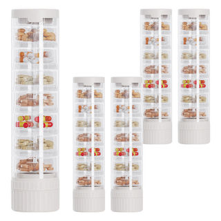 上手家居 切藥器藥盒 隨身磨藥器 三分格設計, 5個