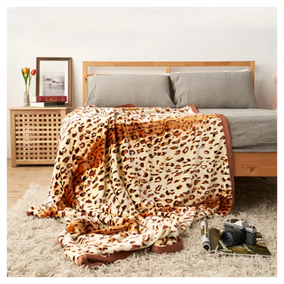 BELLE VIE 動物系列保暖法蘭絨毛毯 150x190cm 奢華豹紋 單人雙人適用