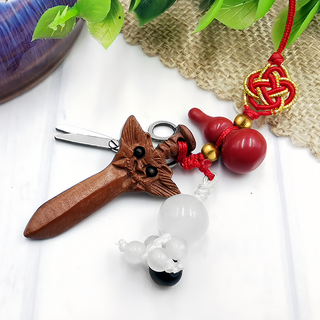 財神小舖 斬小人剪背後靈吊飾, 白色, 1入