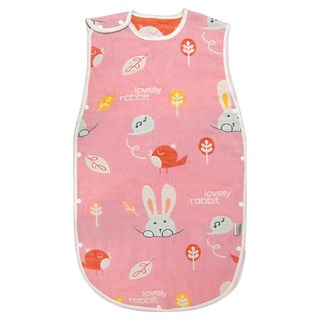 OhBabyLying 6層紗防踢背心, 粉底兔兔