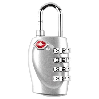 城市漫遊 TSA海關密碼鎖四碼扣環版，適用於航空旅行, 銀色