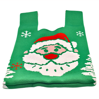 聖誕主題針織包編包 Set 3, 綠色聖誕老人 綠色, 21cm x 23cm x 35.5cm x 9.5cm