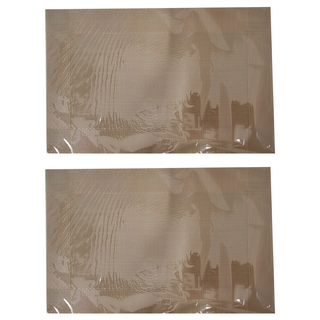 Push 餐具用品隔熱80度西餐墊防滑餐墊杯墊 2件套裝, 44 x 30cm, 黃金色, 1組