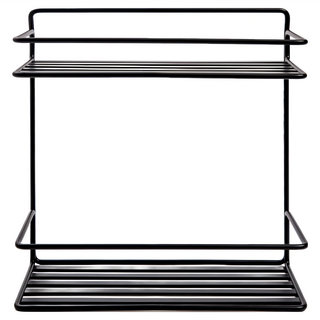 HOLA 和樂家居 Ink鐵製烤漆壁掛雙層架 826g, 黑色, 1個