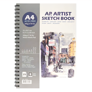 AP. 普思 A4 功能速寫本 200g/m² 94 lbs 25張 無酸紙, 1本