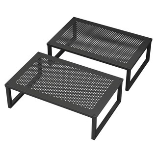 CAXXA 電腦螢幕增高架2件組 黑色 桌面收納, 1組