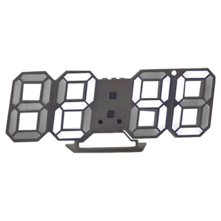 LED數字時鐘掛鐘 大字幕 日期溫度顯示 三組鬧鐘設定 USB供電 可掛牆, 黑底白字