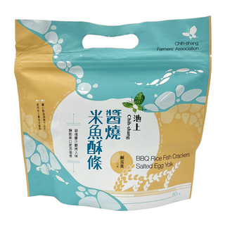 池上鄉農會 醬燒米魚酥條 鹹蛋黃口味 80g/包 台灣零食 米餅, 1包