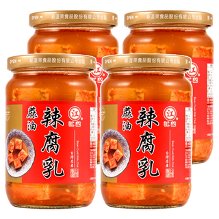 江記 麻油辣腐乳 添加辣椒, 320g, 4罐