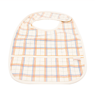 GRECH&CO. 防水圍兜 三段式壓扣 大口袋設計 條紋圖樣, 細格紋, 1入, 1個