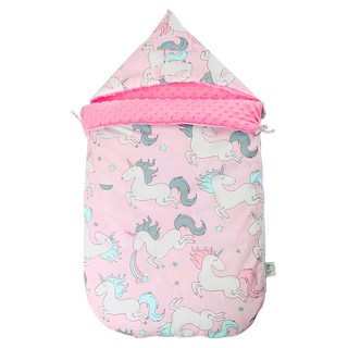 我家寶貝 嬰幼兒純棉防驚跳豆豆絨睡袋 - 加厚保暖 一毯多用 彩虹馬