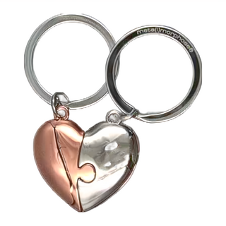 Metalmorphose 拼圖鑰匙圈, 粉色心型, 1個