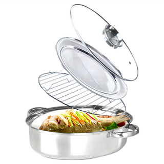 WondaMom 不鏽鋼蒸魚鍋具組, 34cm, 1組