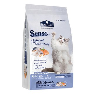 BLUE BAY 倍力 Sense 全護低敏貓飼料 3種魚+台灣鱉蛋 6kg, 皮膚/毛髮, 1袋