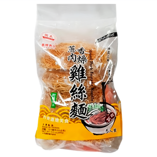 義峰食品 蔥香肉燥風味雞絲麵, 5入裝, 附調味料, 300g, 1袋