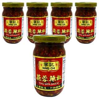 寧記 蒜蓉辣椒, 嚴選朝天椒, 台灣原料, 高溫殺菌, 245g, 5罐