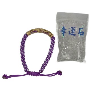 時尚金色開運手鍊-紫色, 編織繩, 台灣製造, 18cm