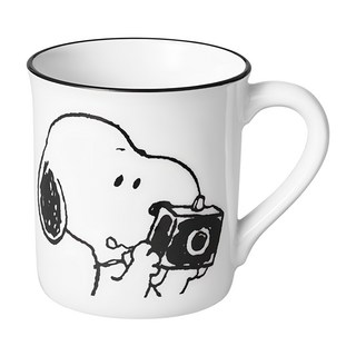 Corelle Brands 康寧餐具 SNOOPY 復刻黑白馬克杯 385ml, 1個, London Bridge