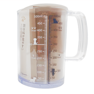 KAI 貝印 Nyammy 貓咪計量杯 12.2 x 8.5 x 12cm, DH-2728, 570ml, 1個, 透明色