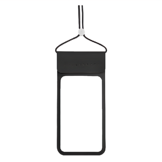 多重防護防水手機袋，合成皮革/TPU材質，加大一般款/特大雙透款, 黑色, 1個