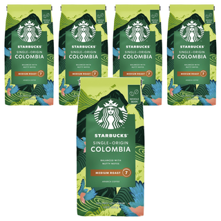STARBUCKS 星巴克 特選系列 哥倫比亞單品咖啡豆, 咖啡豆(無研磨), 200g, 5包