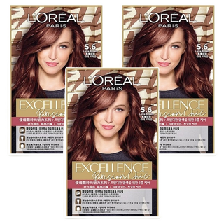 L'OREAL PARiS 巴黎萊雅 台灣公司貨 優媚霜時尚魅力系列 染髮霜, 5.6 楓糖紅棕, 3盒