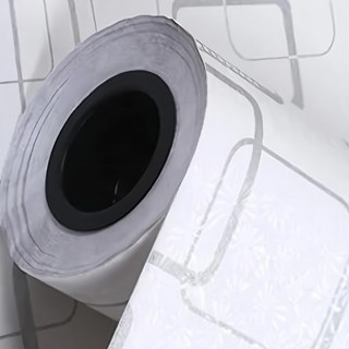 WA. WALL ART 歐風防水自黏壁紙, 灰色 + 白色