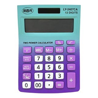 LIBERTY 利百代 計算機 LY-2407CA, 12位元 雙電源 大螢幕 35度傾斜視角 GT總和計算, 1台