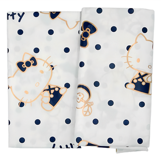 收納王妃 Hello Kitty 防水防油桌布 加厚款 132 x 178cm KT-11107-TBB, 藍金, 1個