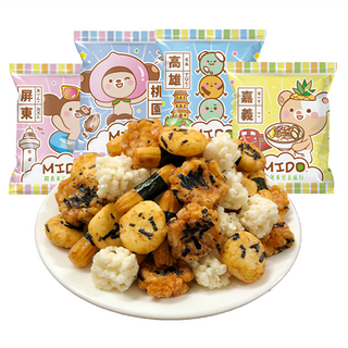 TRYGOODZ 翠菓子 MIDO航空綜合相撲米菓 Set, 杏仁果, 腰果, 裂紋米果, 香酥微辣, 1袋, 375g