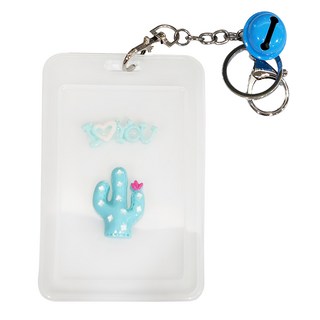 SY可愛證件夾-I LOVE YOU仙人掌, 造型識別證件套, 學生上班族必備, 附贈精美吊飾, 顏色隨機, 1入