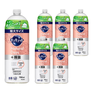Kao 花王 Cucute 珂珂透 Natural Days+ 殺菌消毒超濃縮洗碗凝露補充瓶 野花&草本香, 700ml, 6瓶