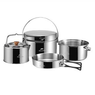 Naturehike 挪客 3合1不銹鋼套鍋組, 銀色, 1組