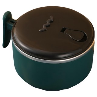 大容量304不鏽鋼泡麵碗, 深綠色, 1個