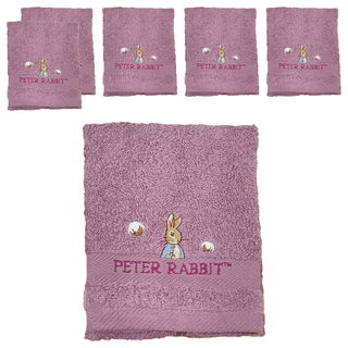 PETER RABBIT 比得兔 精繡毛巾 100%純棉 舒適柔順 強力吸水, 顏色隨機, 6條